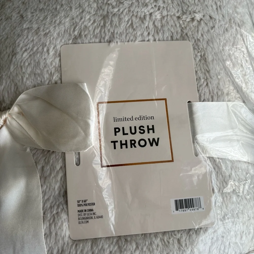 Limited Edition Cream Plush Throw Blanket